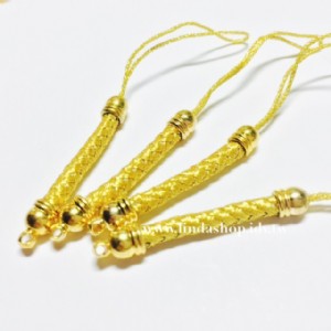 T009-0  8cm金蔥吊繩+金色銅頭